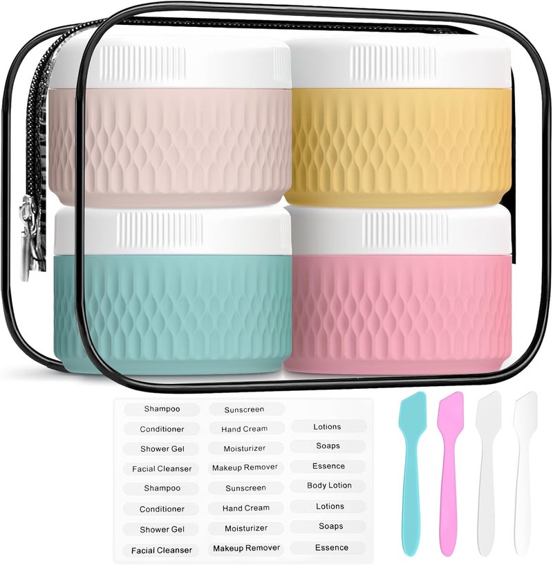 WLEAD BPA Free Silicone Cream Jars - 2oz TSA Approved Travel Size Containers, Leak-proof with Lid for Cosmetic, Face, Hand, Body Glitters - Image 1